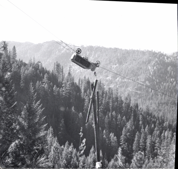 High line with skagit carrying logs