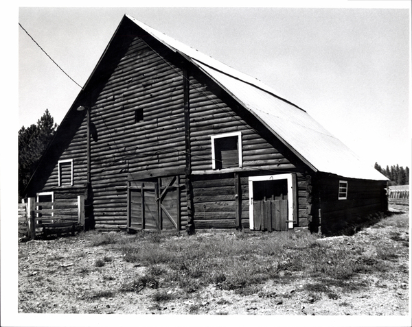 Nicolai Wargelin barn, south view, based in Valley County on Farm to Market Road