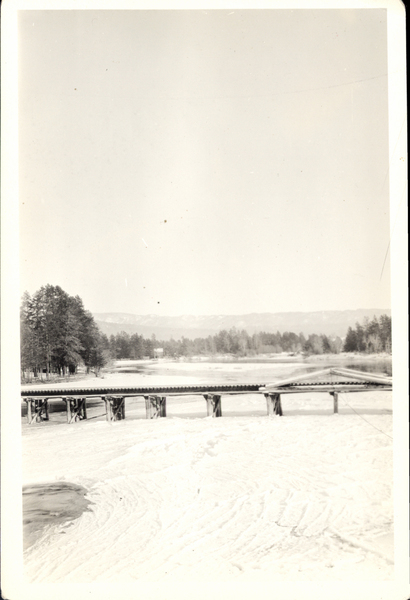 A bridge over frozen river