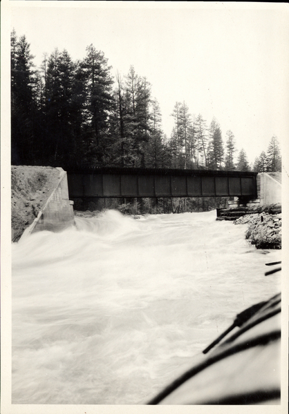 A solid-sided bridge (perhaps train bridge)