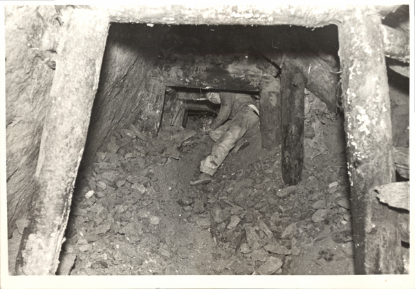 Man inside a mining tunnel