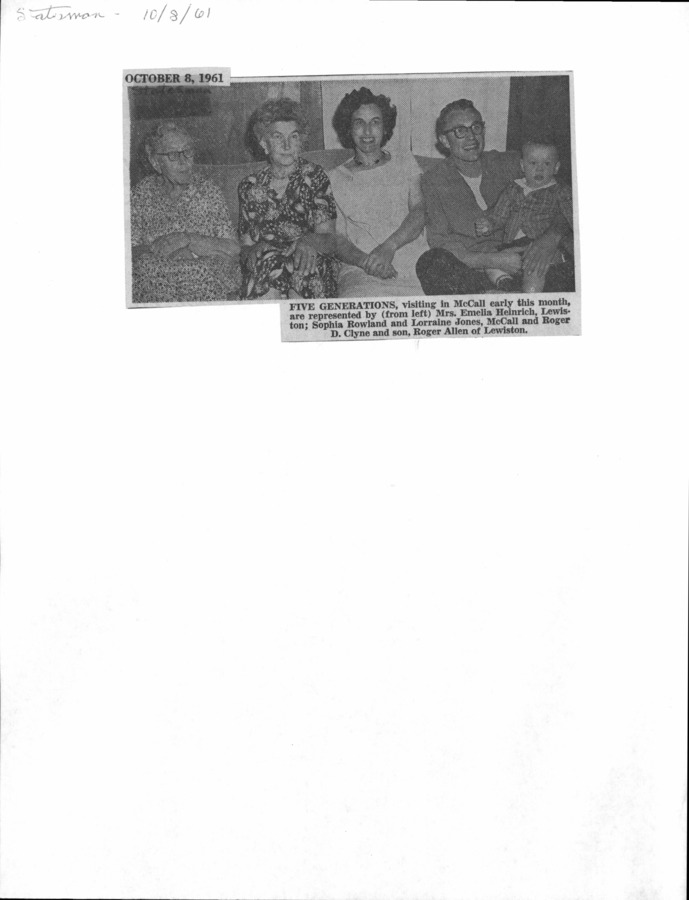 43 pages of family history documents containing and related to Adolf G. Heinrich; Carl Heinrich; Leota Heinrich; Ernest Heinrich; Lake Fork; Hermine DeMond Heinrich; - including: photograph; Oral History; obits; News articles;