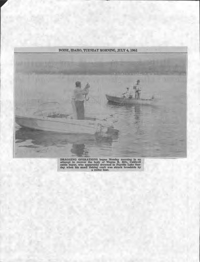 21 pages of subject files containing and related to Boating and Boating Accidents
