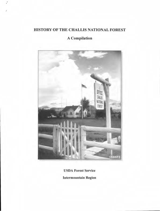 8 pages of subject files containing and related to Challis National Forest
