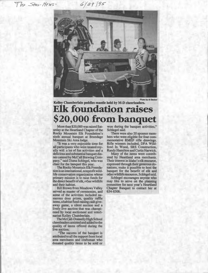3 pages of subject files containing and related to Elk Foundation