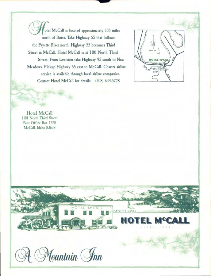 10 pages of subject files containing and related to Hotel McCall