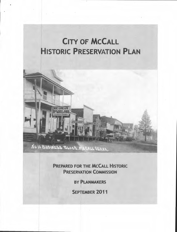 18 pages of subject files containing and related to McCall Historic Preservation