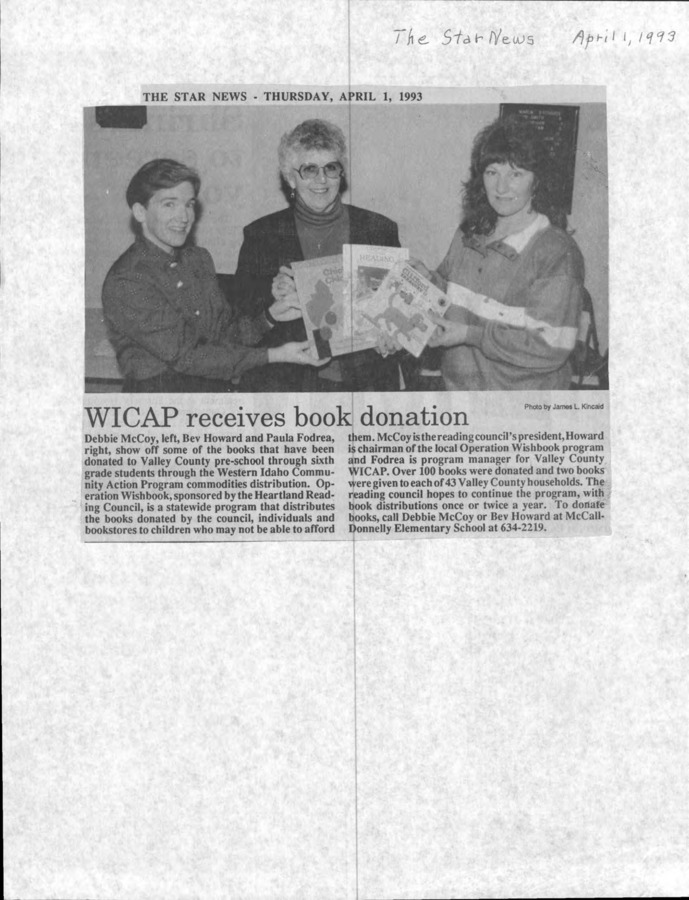 1 pages of subject files containing and related to Western Idaho Community Action Program: WICAP