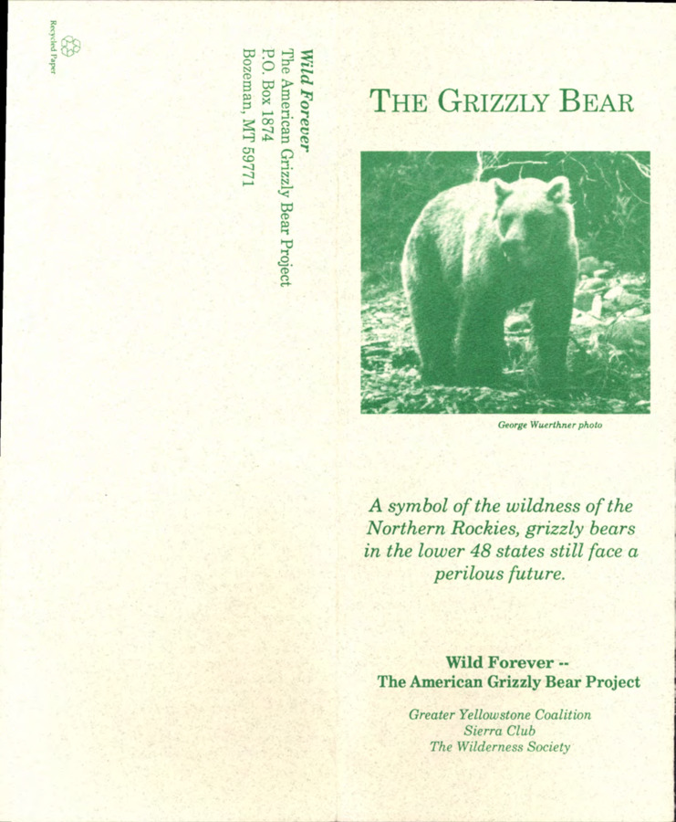 45 pages of subject files containing and related to Wildlife: Bears
