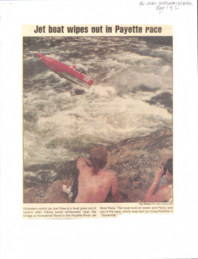 10 pages of subject files containing and related to Payette River, Idaho: South Fork