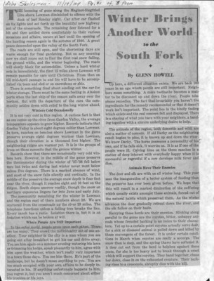 23 pages of subject files containing and related to Salmon River, Idaho: South Fork