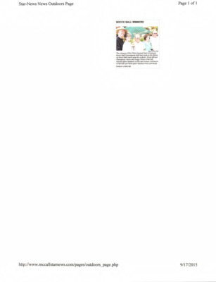 3 pages of subject files containing and related to Sports: Bocce Ball