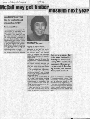 17 pages of subject files containing and related to Central Idaho Museum