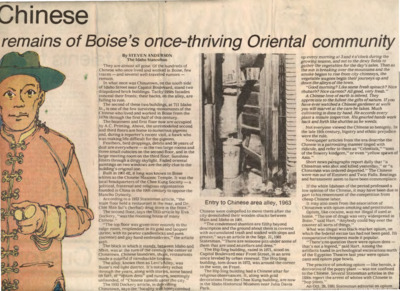 49 pages of subject files containing and related to Chinese in Idaho