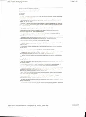 142 pages of subject files containing and related to McCall, Idaho: Politics and Government IV