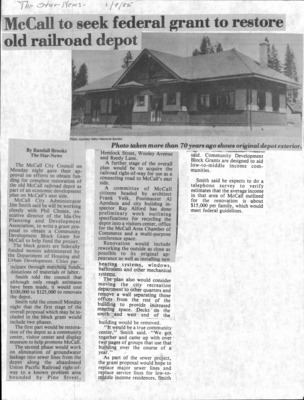 21 pages of subject files containing and related to McCall, Idaho: Urban Renewal Project