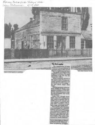 70 pages of subject files containing and related to Idaho History: Historic Buildings and Sites I