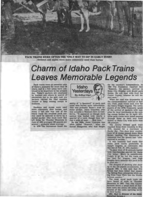 44 pages of subject files containing and related to Idaho History: Transportation