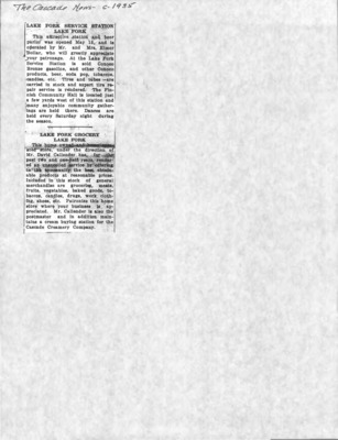 9 pages of subject files containing and related to Lake Fork, Idaho