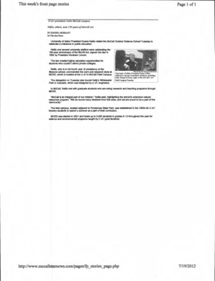 14 pages of subject files containing and related to McCall Outdoor Science School