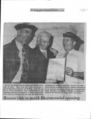 131 pages of subject files containing and related to Valley County Bicentennial Commission - Notes and Activities