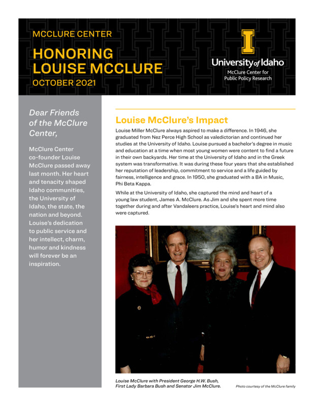 Newsletter that was originally posted on the McClure Center website.