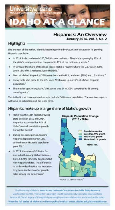 Hispanics: An Overview (2016)