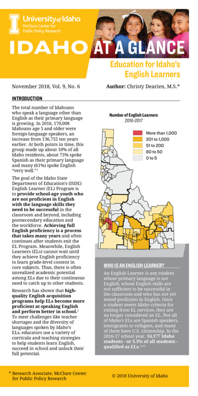 Education for Idaho’s English Learners (2018)