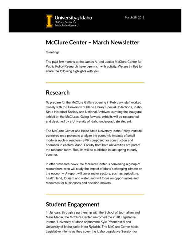 March 2018 Newsletter