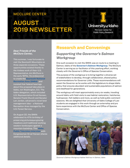 August 2019 Newsletter