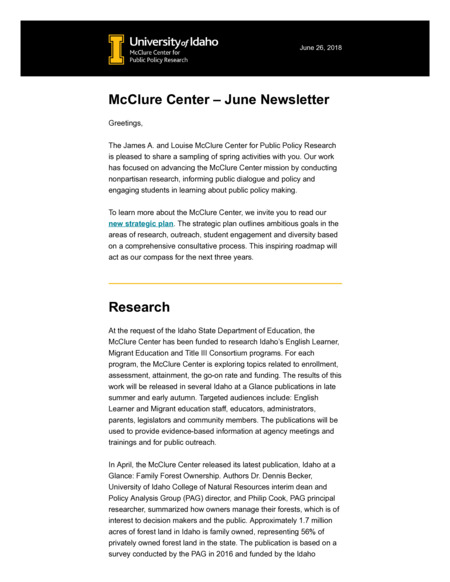 June 2018 Newsletter