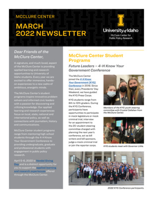 Newsletter that was originally posted on the McClure Center website.
