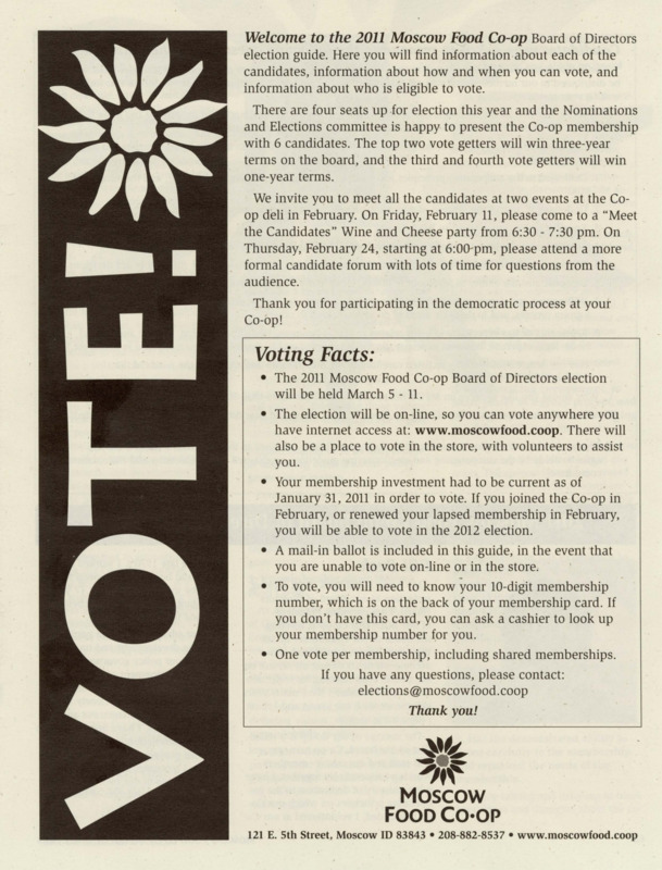 Moscow Food Co-op Election Guide 2011
