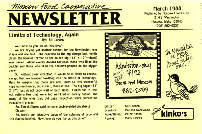 Newsletter March 1988