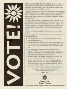 Moscow Food Co-op Election Guide 2011
