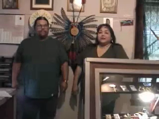 Larry and Pam White Eagle welcome you to their store