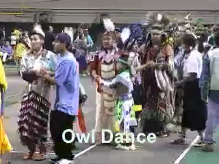 Tutxinmepu Powwow on the University of Idaho campus, October 2001 - Owl Dance.