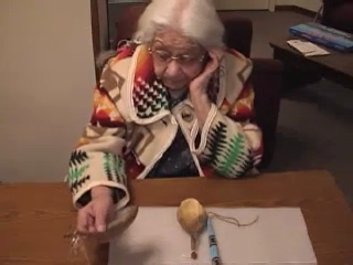 Mylie Laywer talks about the sheep horn spoons used by Chief's Timothy and Lawyer, and how they were used