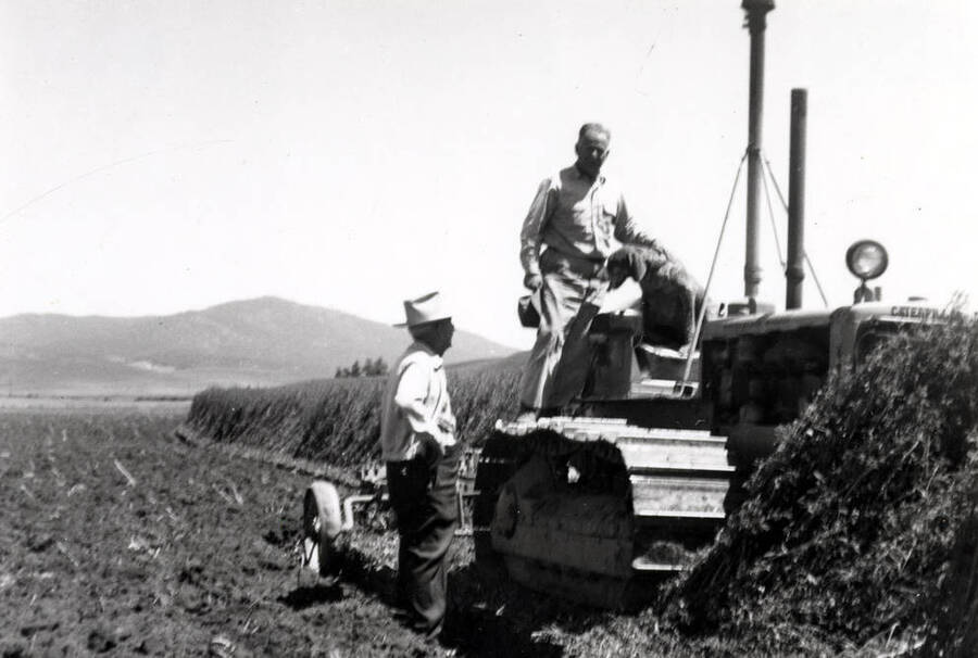 Floyd Trail plowing another field of sweet clover on the Summerfield (Suddreth) farm in 1962. Field was then planted to fall wheat and yielded a bumper crop.