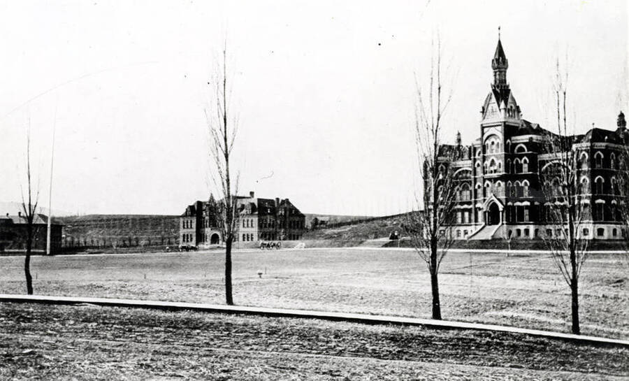 Campus. Ridenbaugh Hall, School of Mines, and Administration Building. Pictures early 1900s.