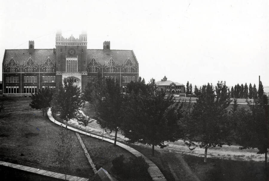 Administration Building and gymnasium from a panoramic taken about 1912.