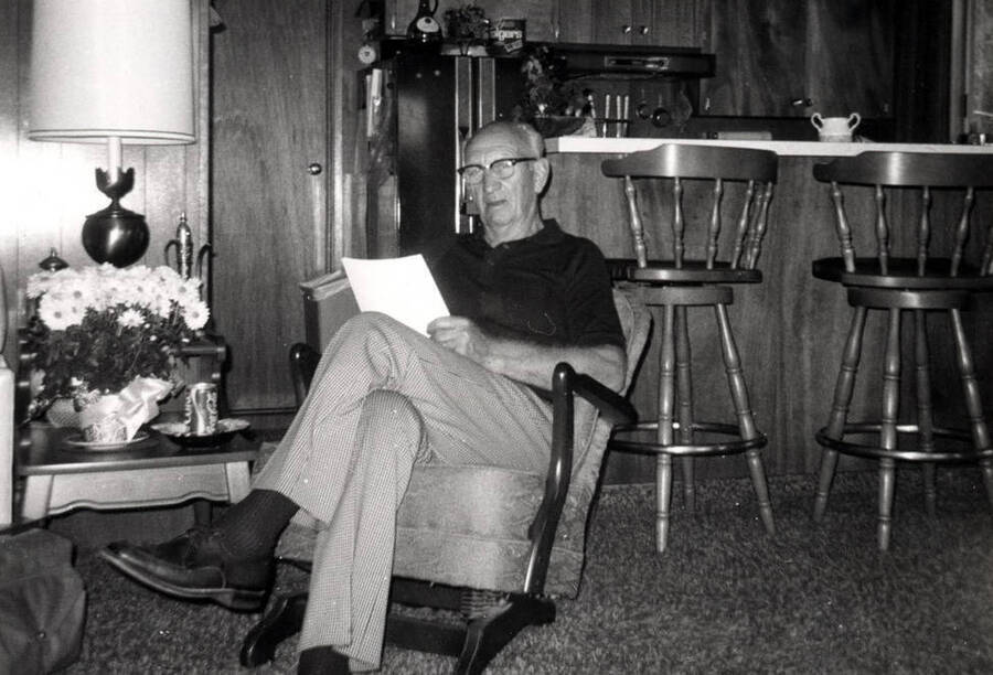 Born September 19, 1903; died May 6, 1983. Son of Nathaniel Williamson who wrote his father's biography and operated the Williamson store at Palouse, Washington until he retired in 1970. Picture taken 1976.