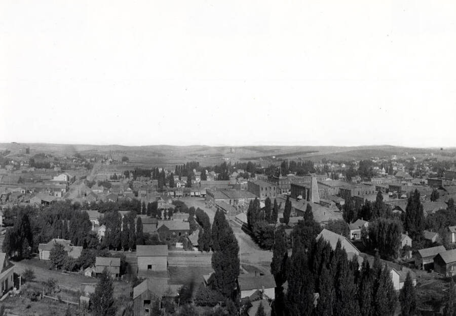 Part 3 of 4 parts looking west from the Courthouse at Moscow about 1910.