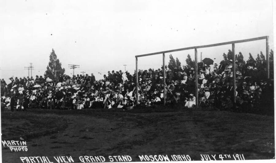 Martin photo. Partial view Grandstand Moscow, Idaho July 4, 1911.