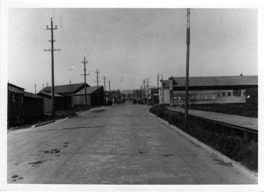 Looking north on Main Sreet from the area of the railroad crossings. 1913-14