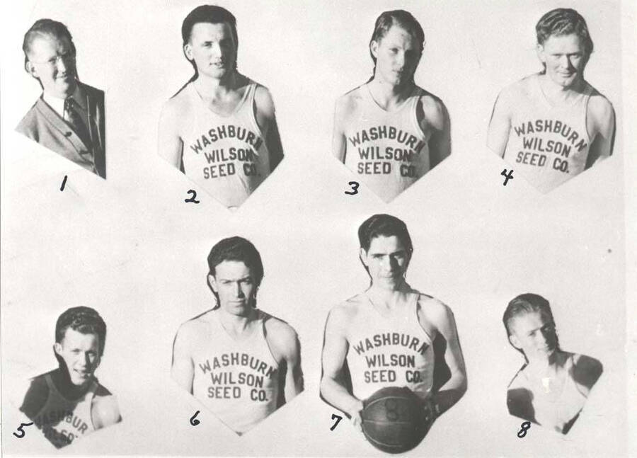 [Basketball team photo and identifications, 1935-1936]