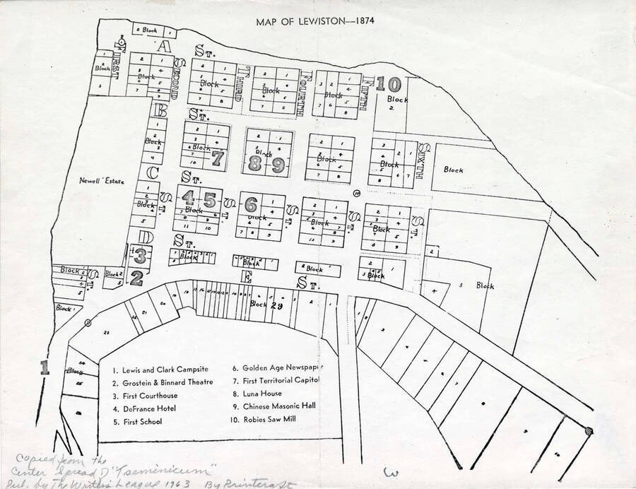Map of Lewiston in 1874.