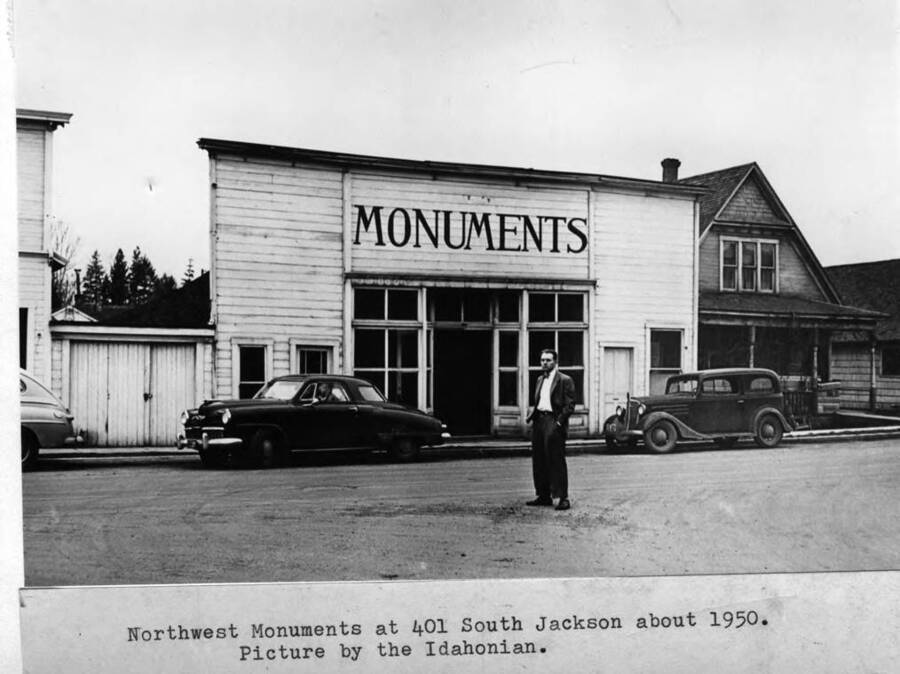 Northwest Monuments at 401 south Jackson about 1950. Picture by the Idahonian.