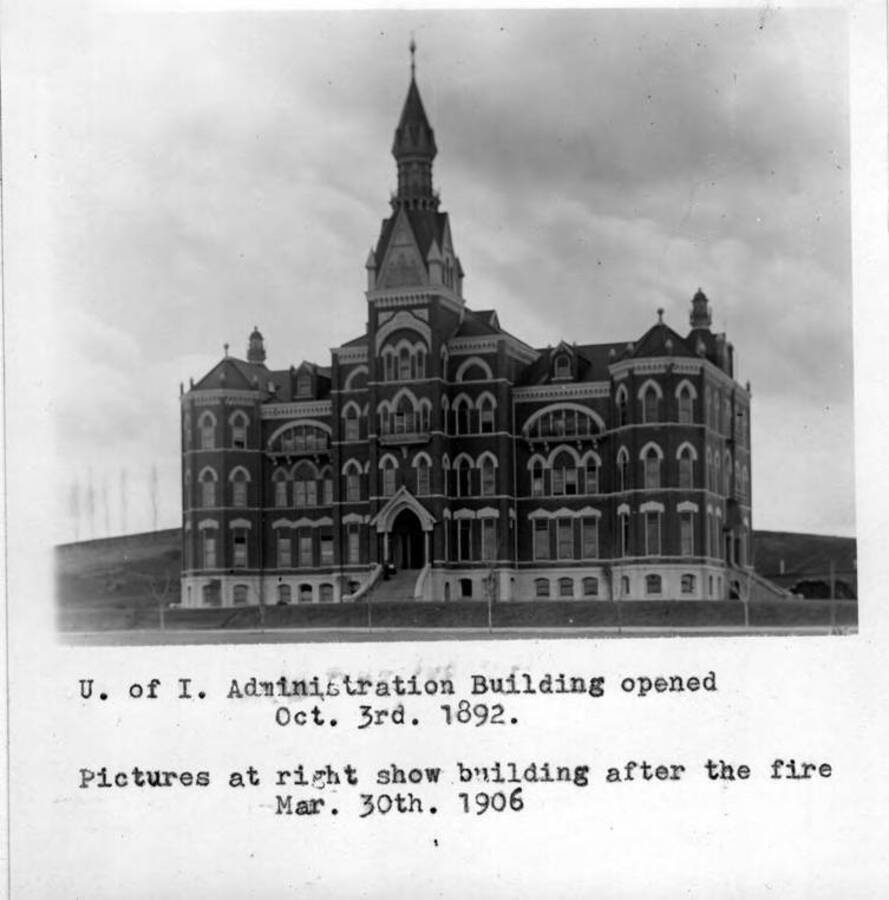 [University of Idaho Administration Building] after the fire of March 30, 1906.
