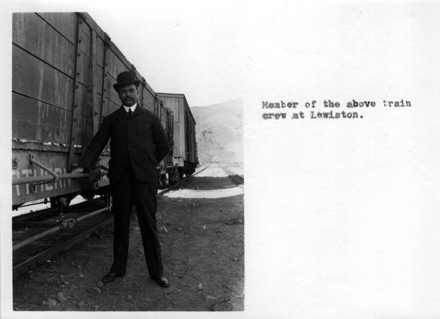 Member of the train crew at Lewiston.